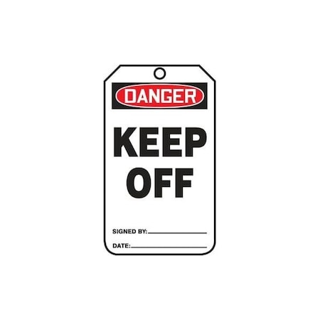 Accuform Safety Tags, DANGER KEEP OFF, 5.75in x 3.25in, PF-Cardstock, 25PK MDT010CTP